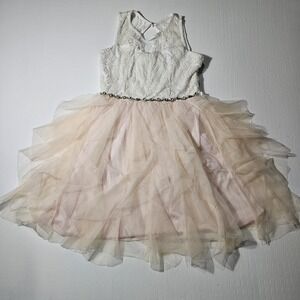 Girls White And Pink Tween DIVA DRESS  Size 12 *PRE-OWNED*